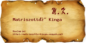 Matriszottó Kinga névjegykártya